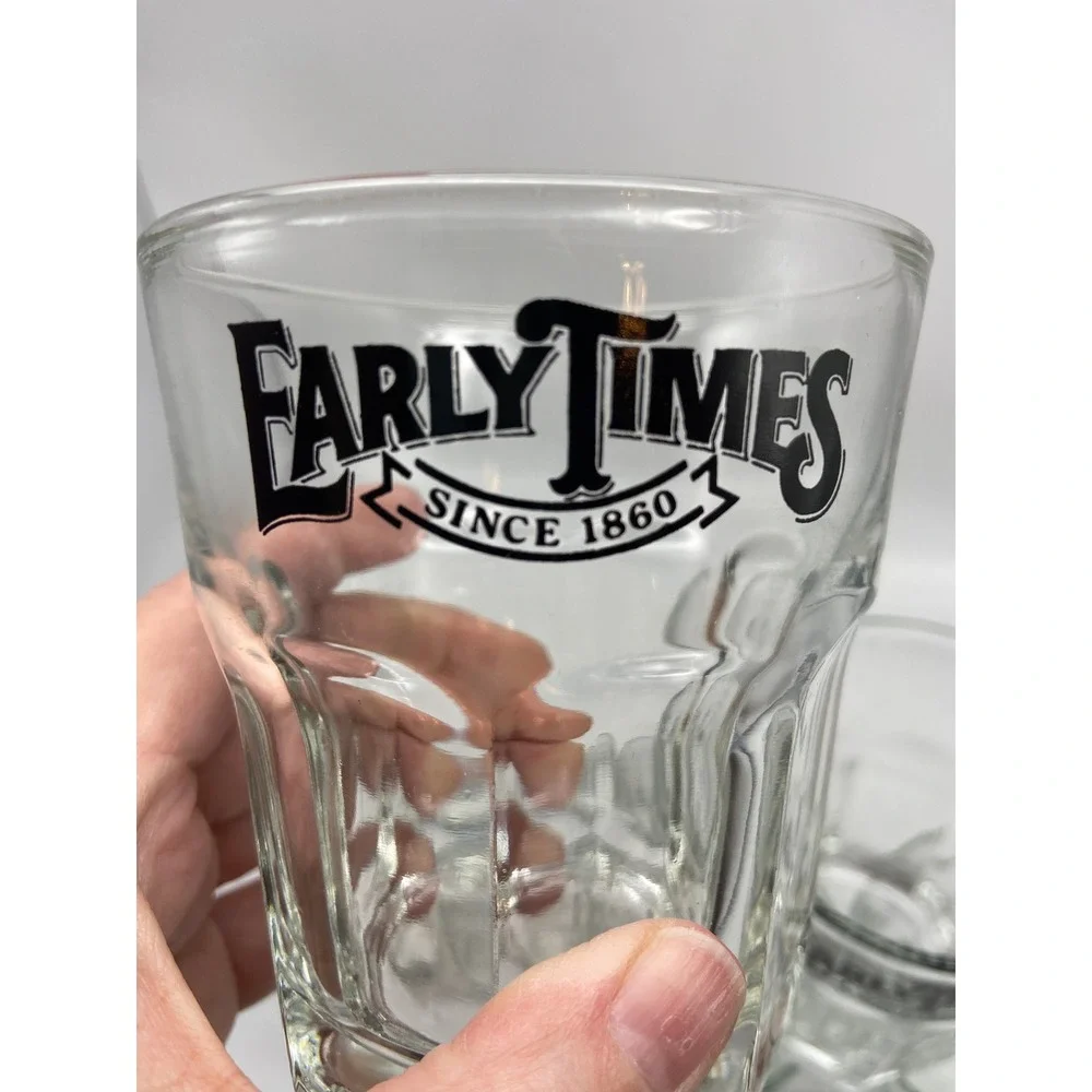 Early Times Since 1860 Whiskey Glasses‎ Set of 5 Tumblers Barware Collectible
